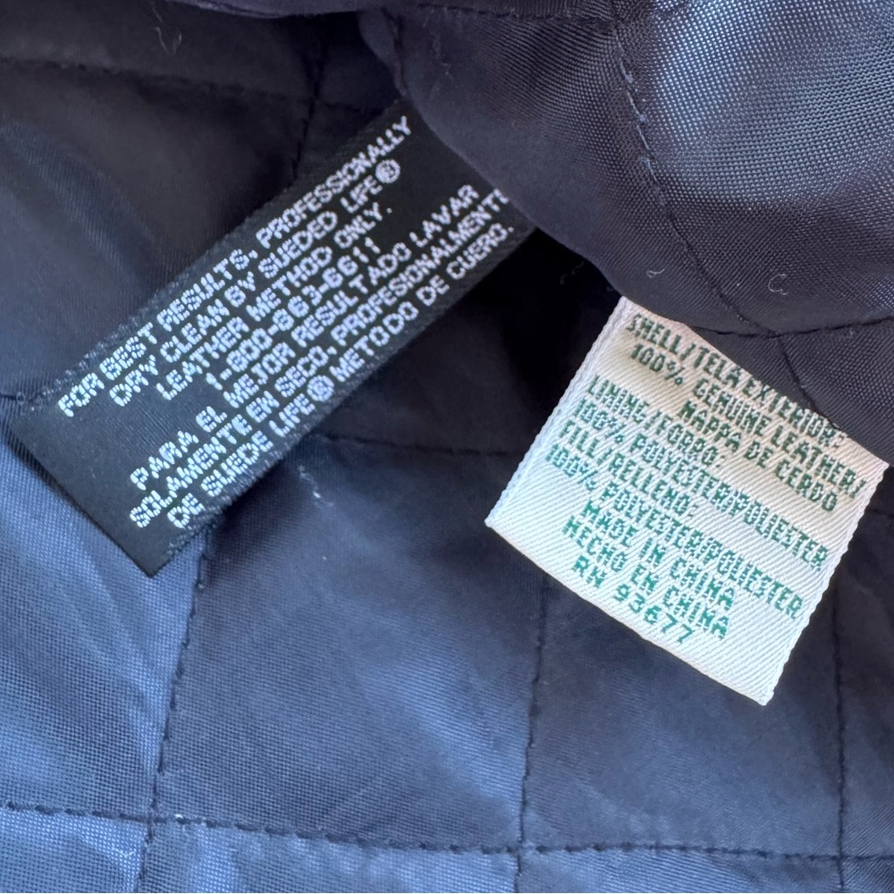 VTG 90's St. Johns Bay Black Genuine Leather Bomber Aviator Flight Jacket Coat M - Picture 13 of 13